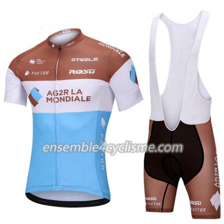 Tenue Maillot + Cuissard à Bretelles 2018 AG2R La Mondiale N001